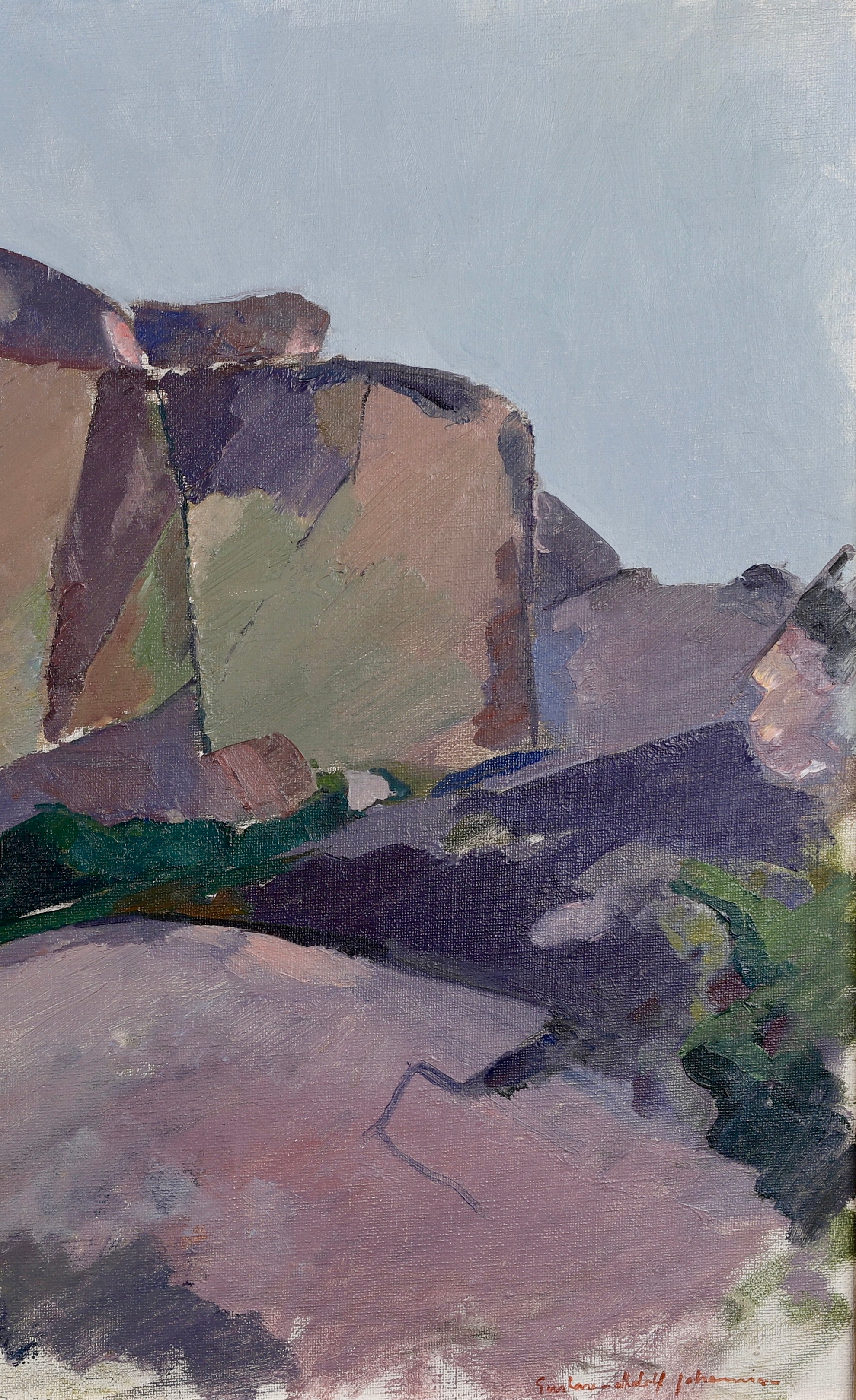 Mid Century Original Oil Painting By G Johansson Sweden