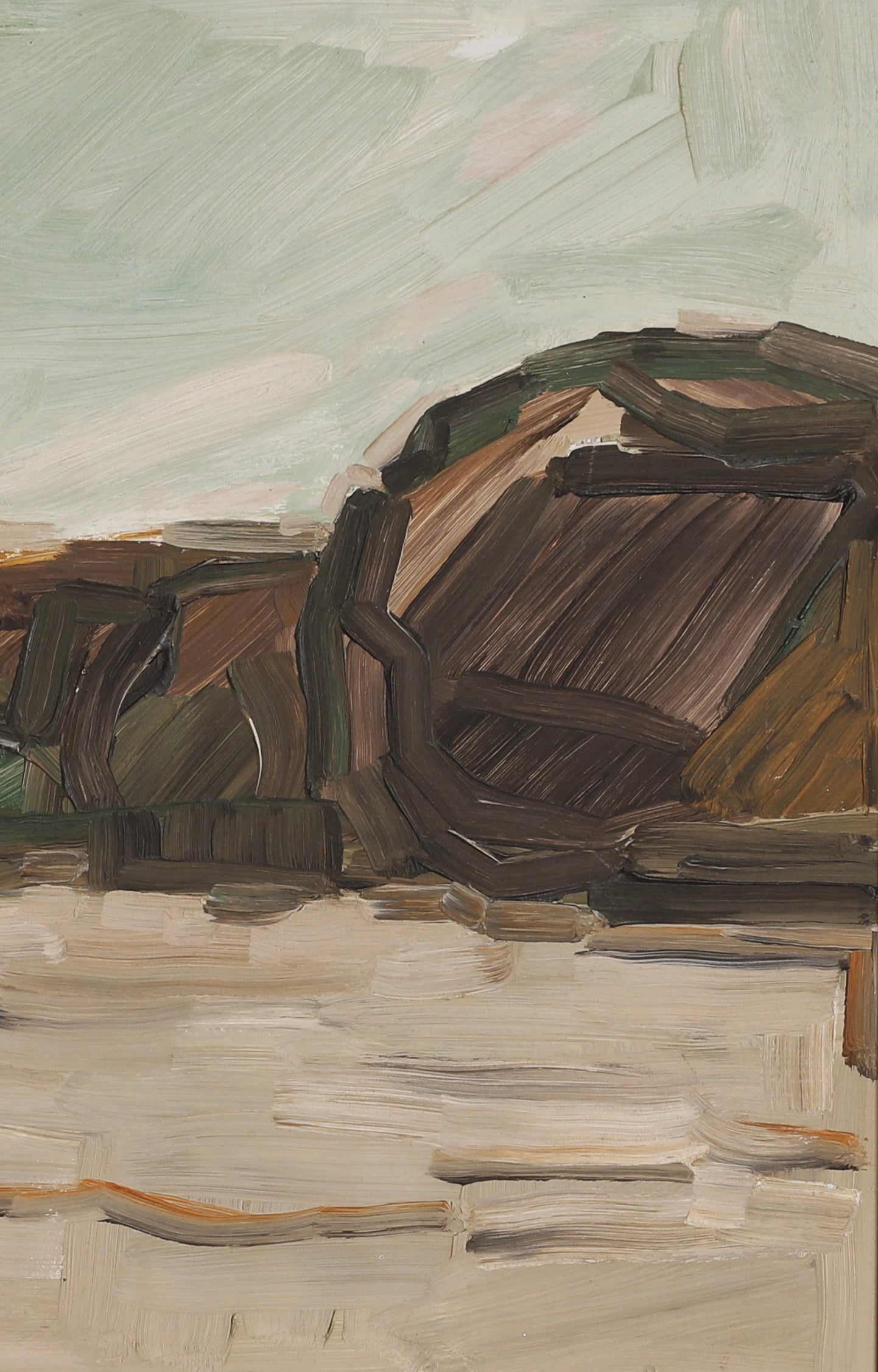 Mid Century Landscape Oil Painting From Sweden