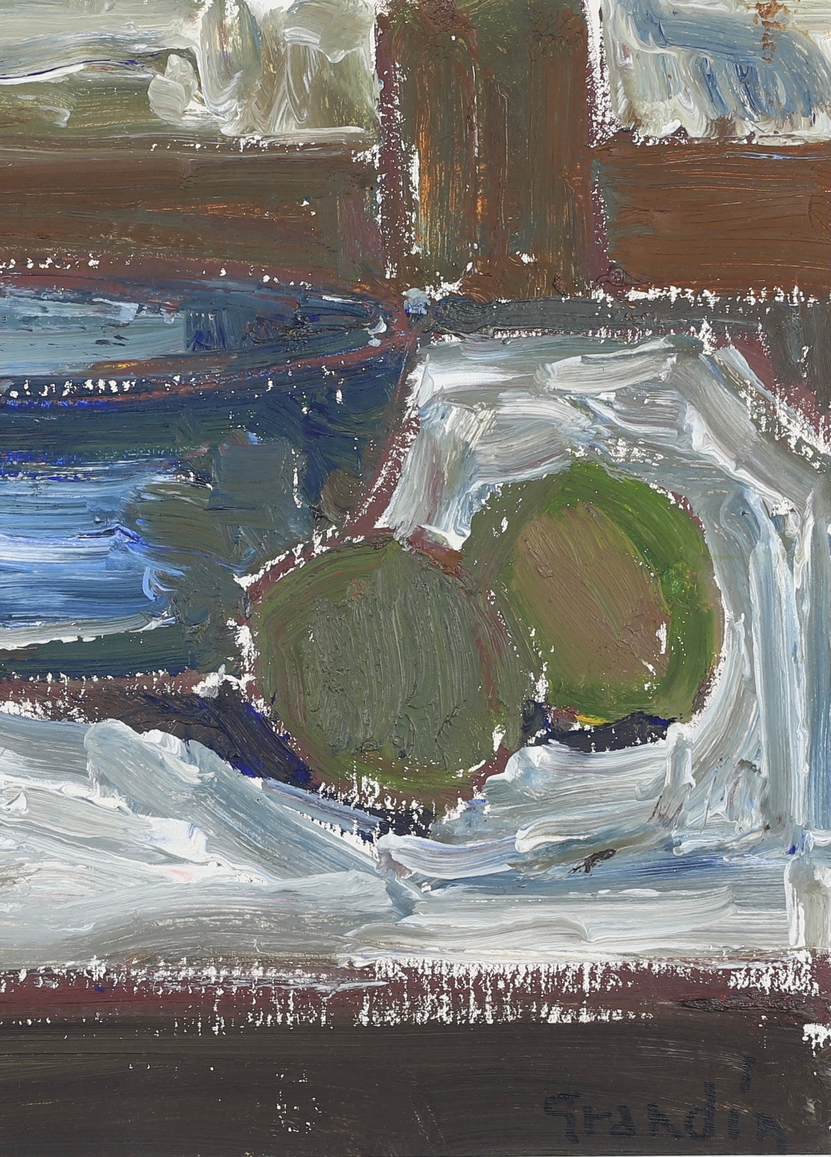 Mid Century Still Life Oil Painting By S Grändin Sweden