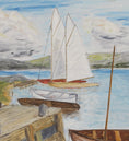 Load image into Gallery viewer, Mid Century Seascape Oil Painting From Sweden 1948
