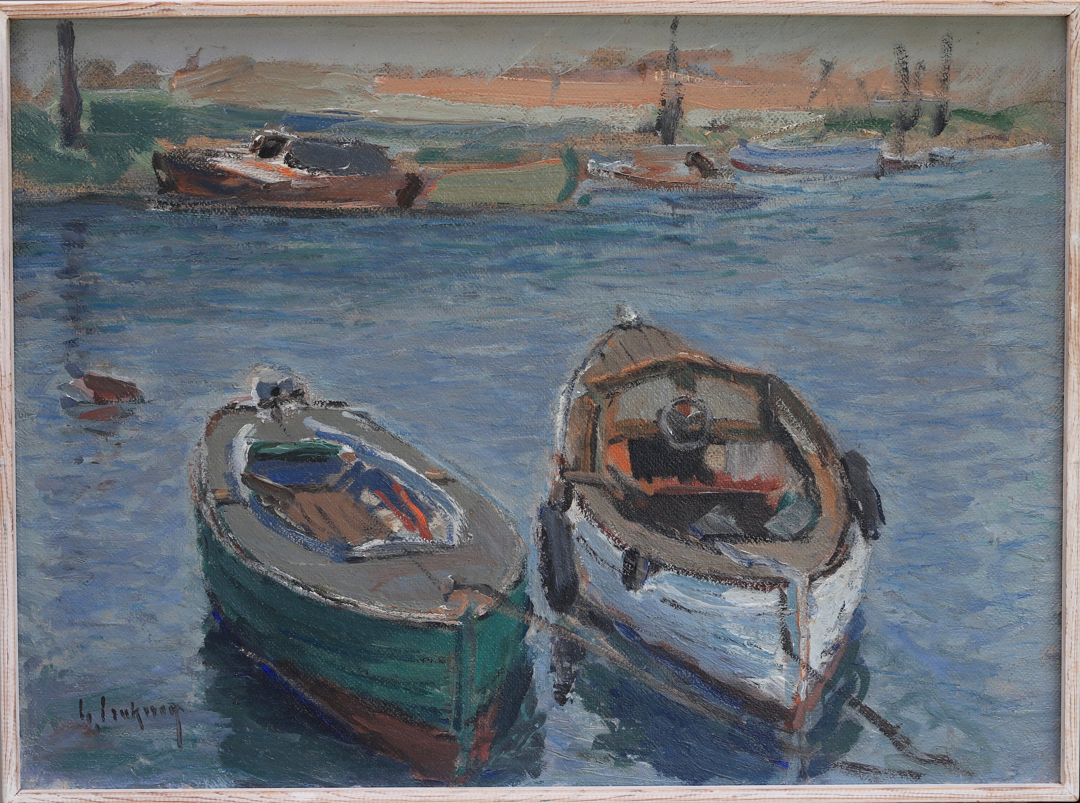 Vintage Mid Century Oil Painting From Sweden by Gideon Isaksson