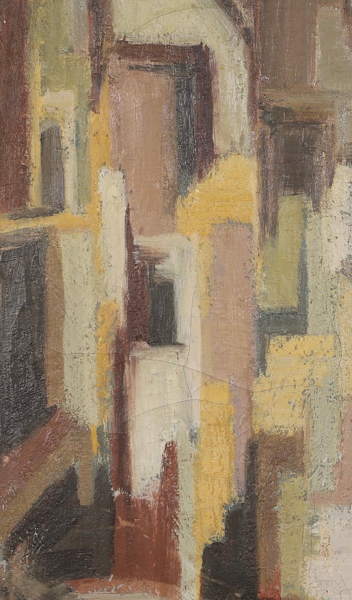 Mid Century Abstract Oil Painting From Sweden