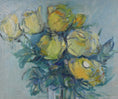 Load image into Gallery viewer, Original Mid Century Still Life Oil Painting Yellow Roses from Sweden