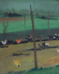 Load image into Gallery viewer, Vintage Original Chicken Coop Oil Painting from Sweden