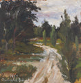 Load image into Gallery viewer, Mid Century Original Landscape Oil Painting From Sweden By O Schalin