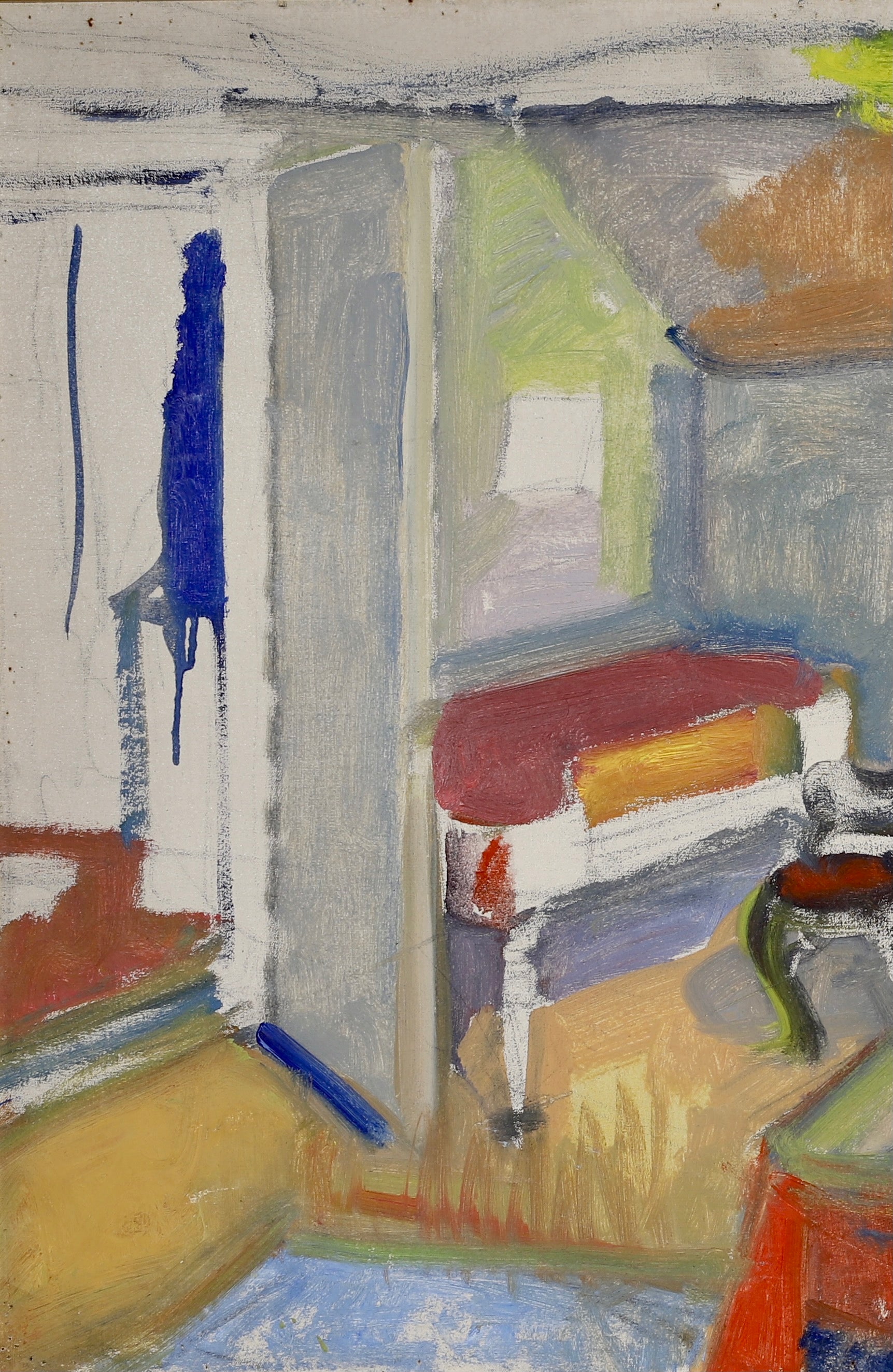 Mid Century Interior Oil Painting From Sweden