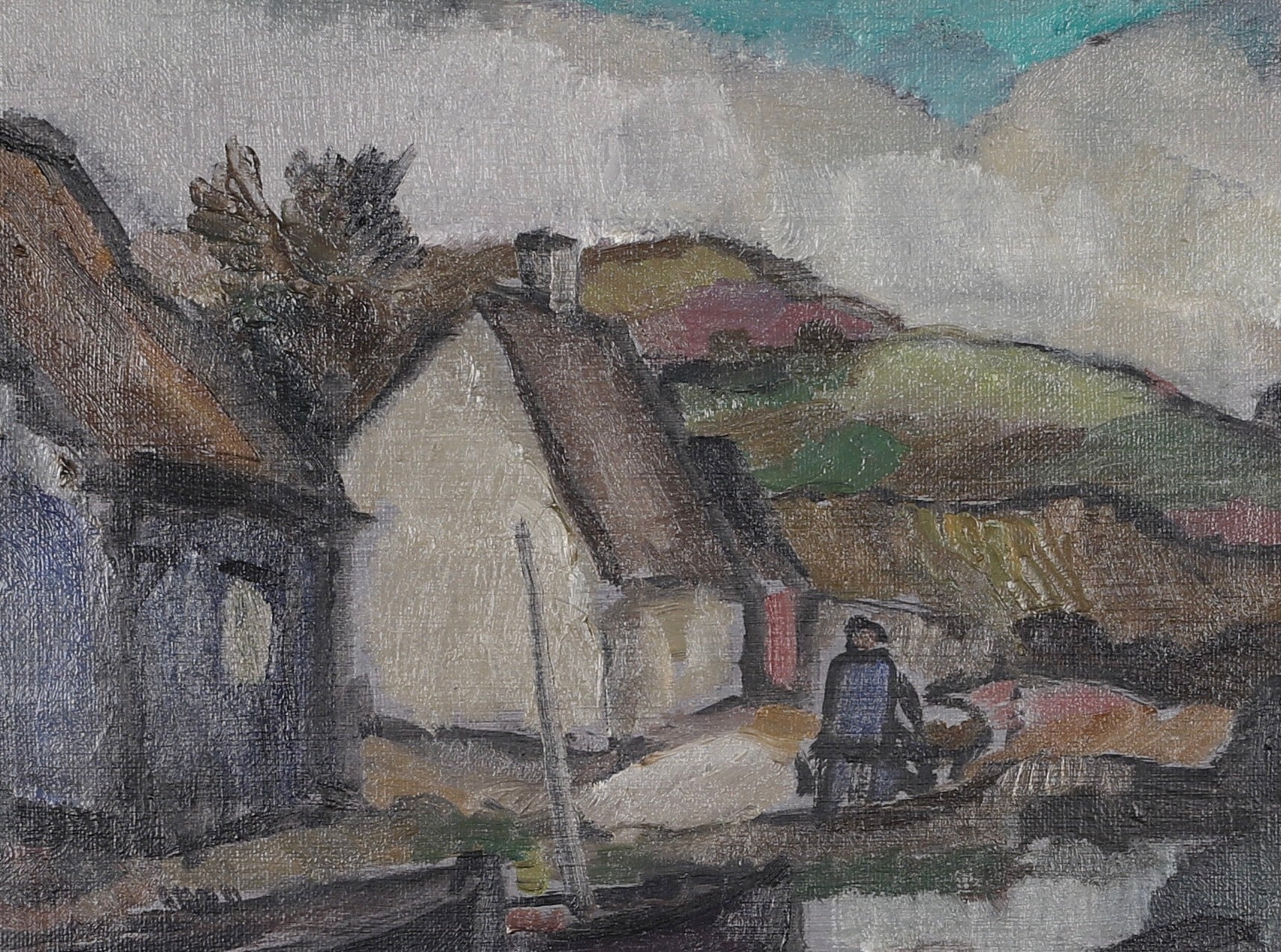 Mid Century Original Landscape Oil Painting By KE Ohlsson Sweden