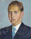 Load image into Gallery viewer, Mid Century Original Portrait Oil Painting From Sweden