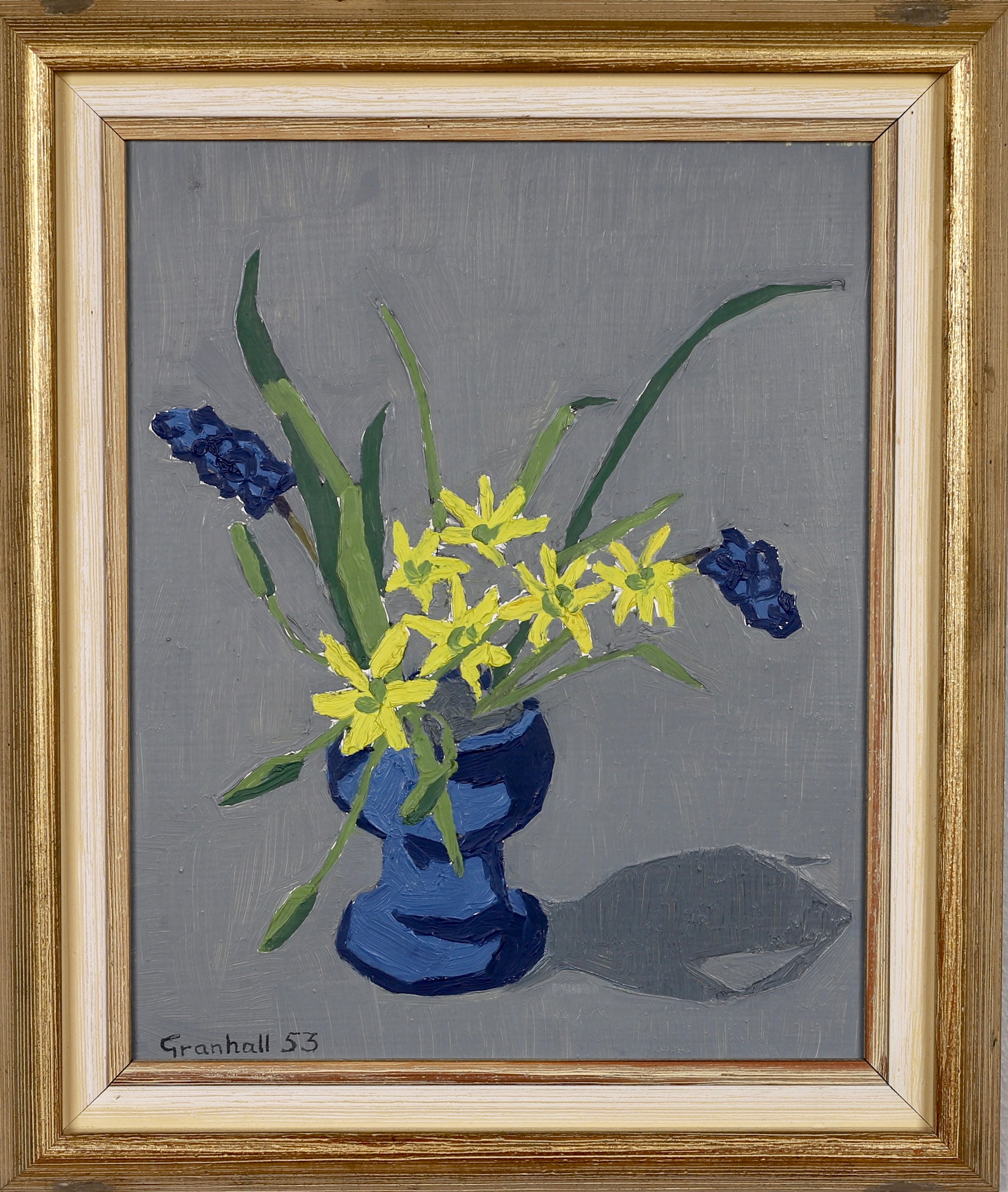 Vintage Swedish Art Still Life Oil Painting by Granhall 1953