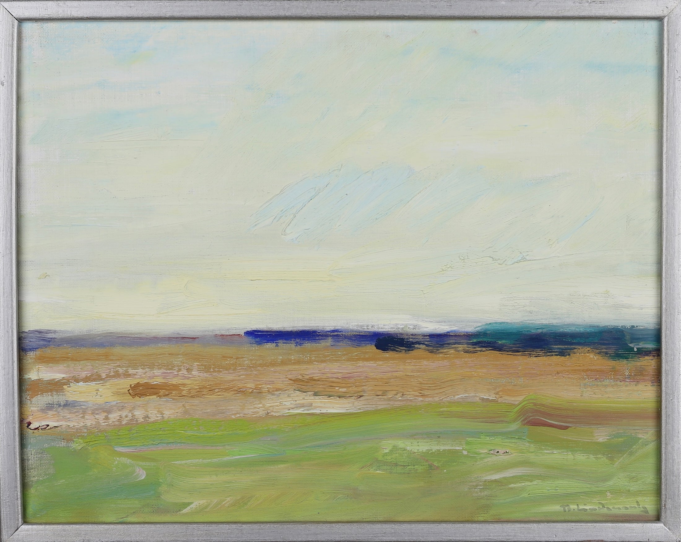 Framed Mid Century Oil Painting by B Lindecrantz Sweden