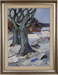 Load image into Gallery viewer, Mid Century Original Winterscape Oil Painting From Sweden