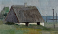 Load image into Gallery viewer, Vintage Mid Century Coastal Oil Painting of Seaside House From Sweden