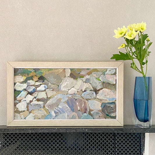 Mid Century Landscape Oil Painting From Sweden by P Petersen