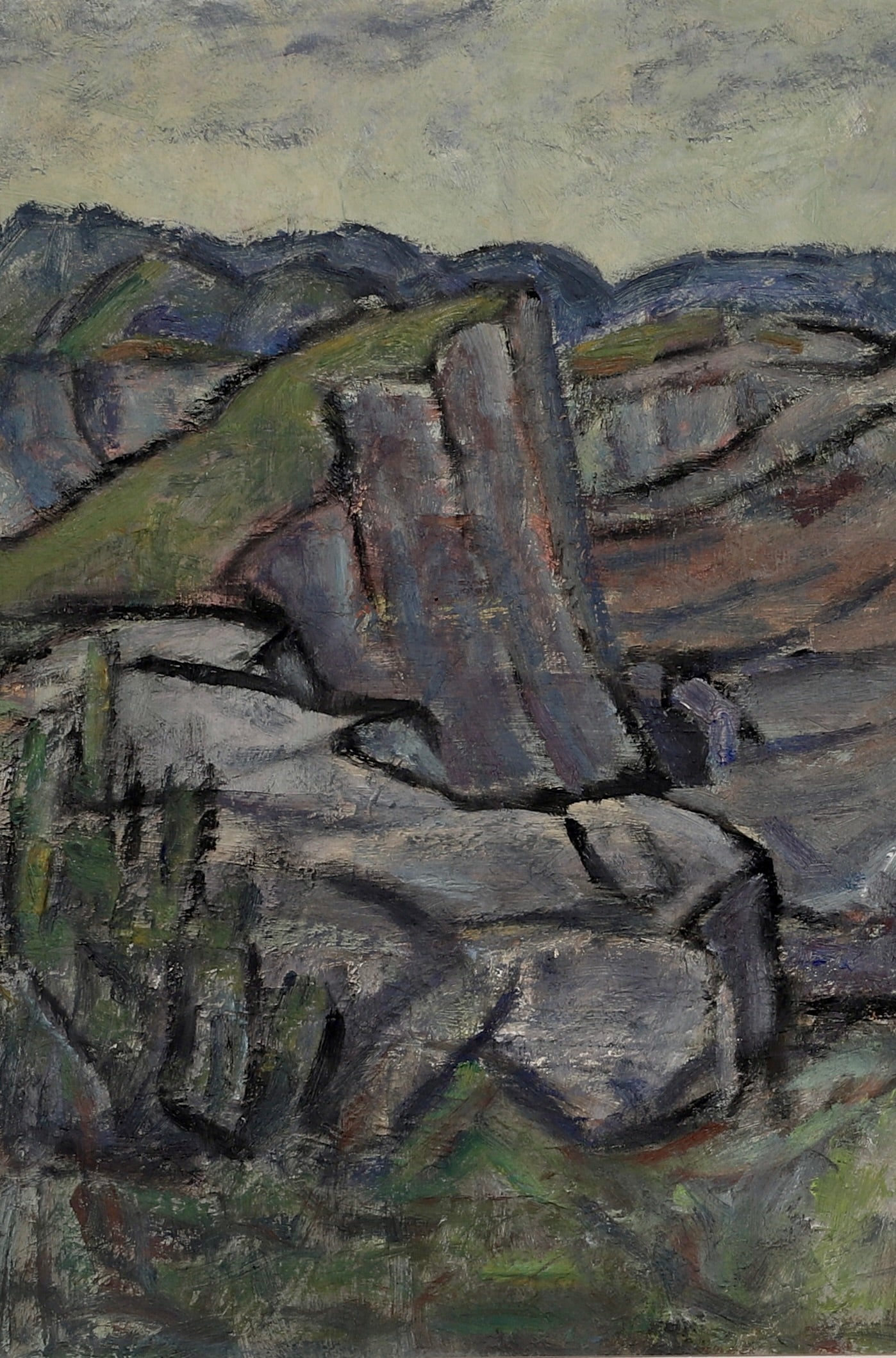 Mid Century Farmhouse Oil Painting From Sweden