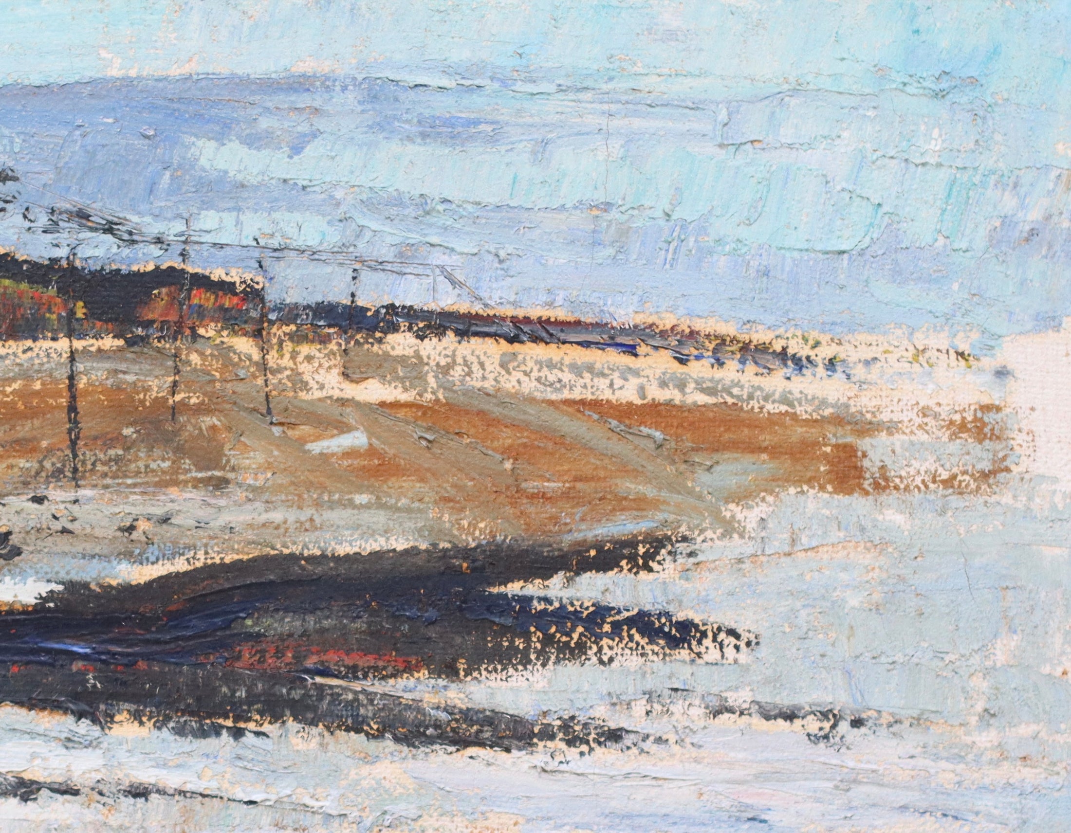 Mid Century Vintage Landscape Oil Painting By Eric Lundberg From Sweden