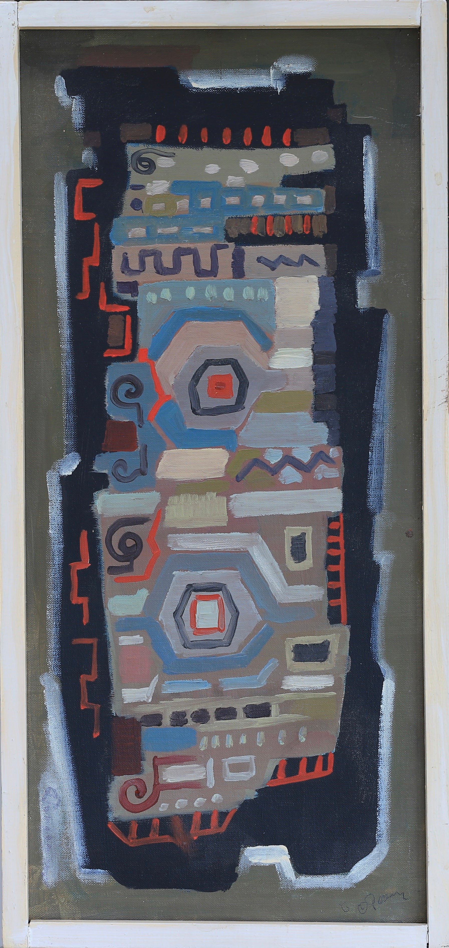 Mid Century Abstract Oil Painting By Owe Persson Sweden