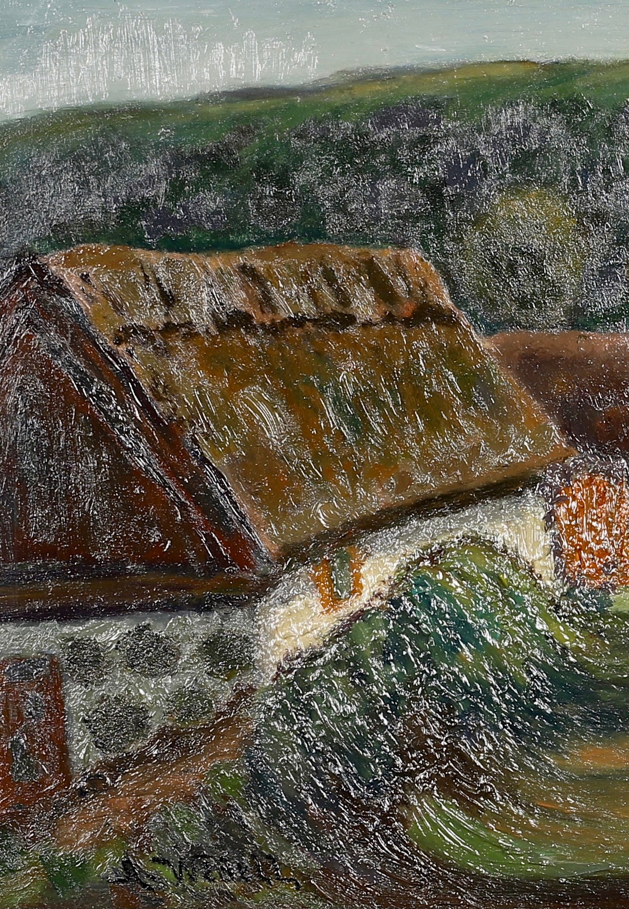 Mid Century Original Landscape Oil Painting A Widell Sweden