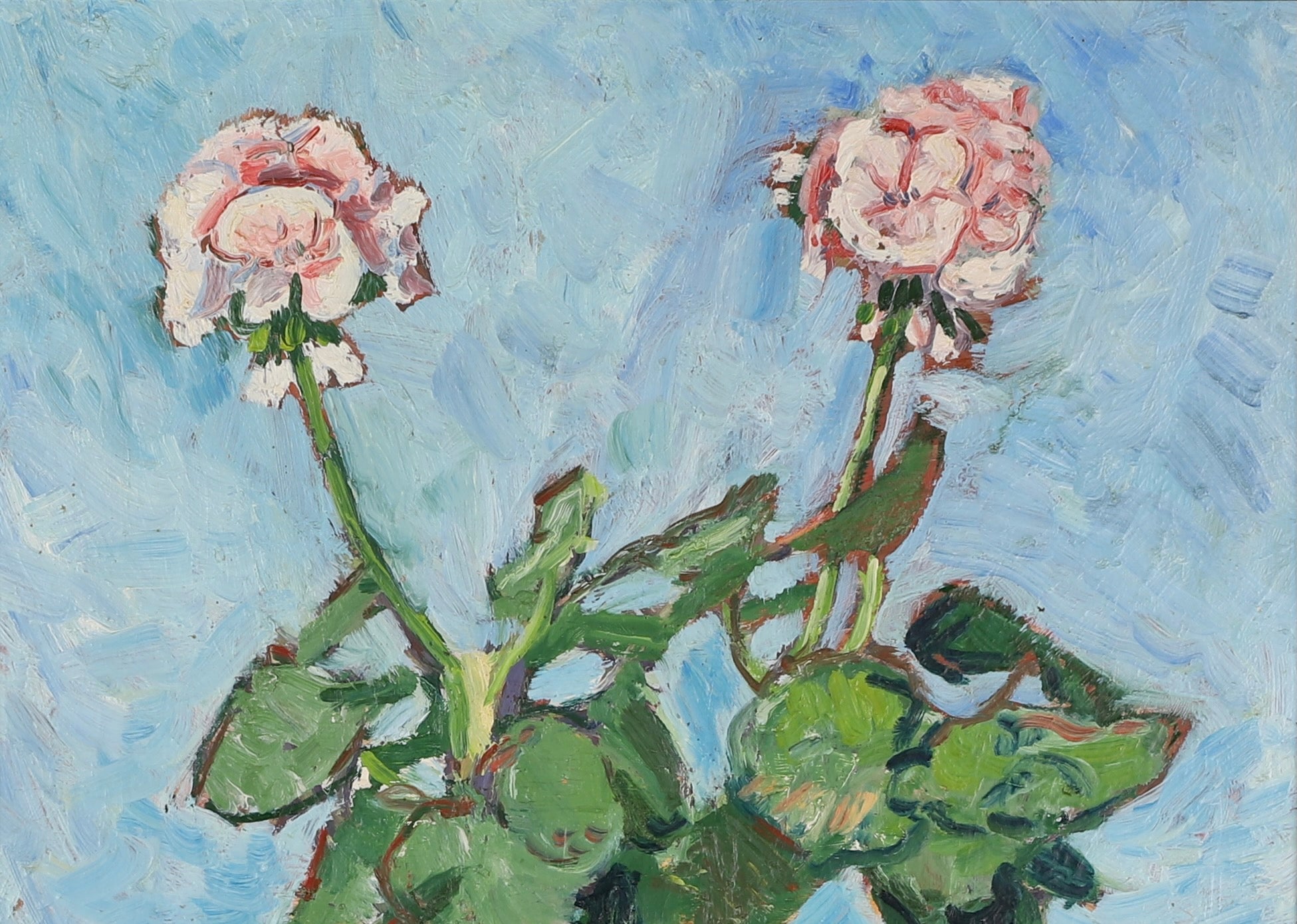 Mid Century Original Still Life Oil Painting Dated 1946 From Sweden