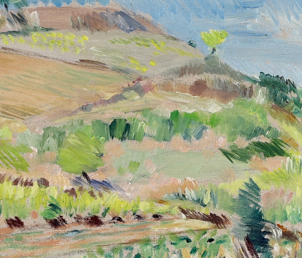 Mid Century Landscape Oil Painting By Stellan 1960