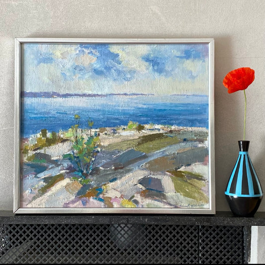 Original Oil Painting Vintage Mid Century From Sweden By H Wickström