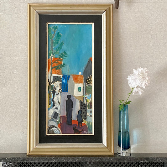 Mid Century Coastal Oil Painting from Sweden By S Storm 1957