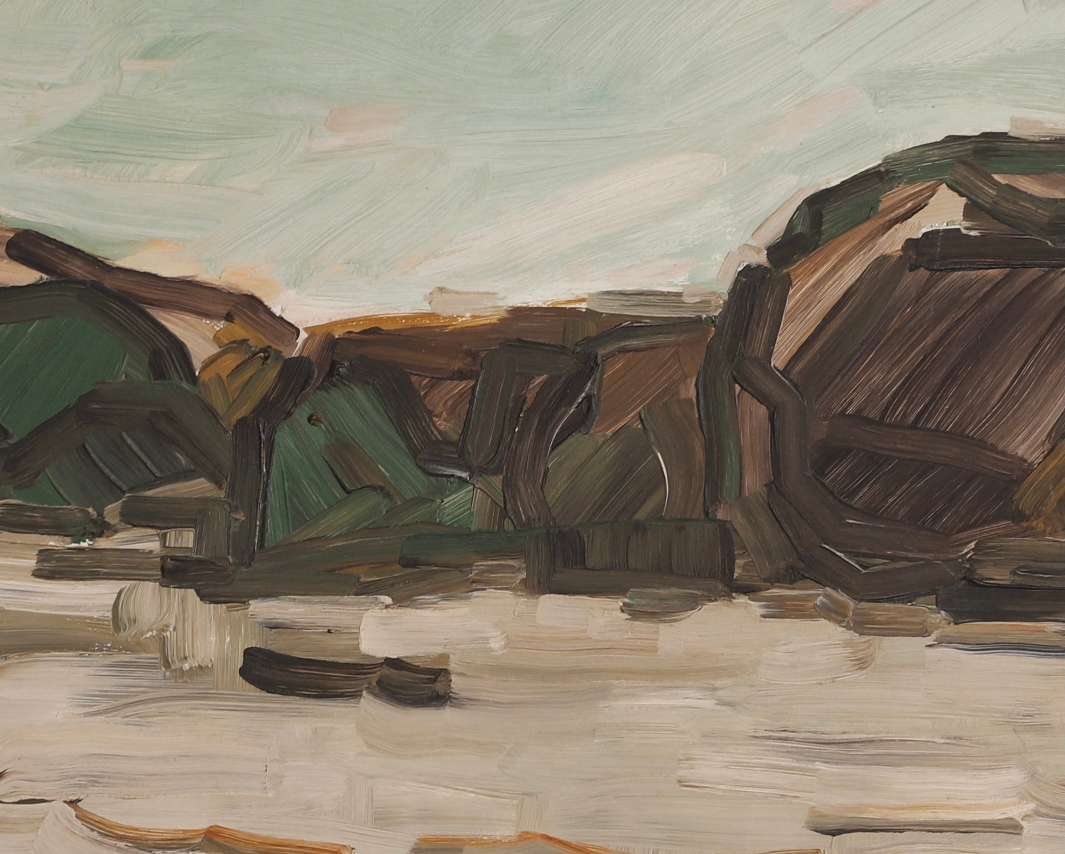 Mid Century Landscape Oil Painting From Sweden