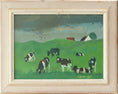 Load image into Gallery viewer, Mid Century Oil Painting Calves Sweden