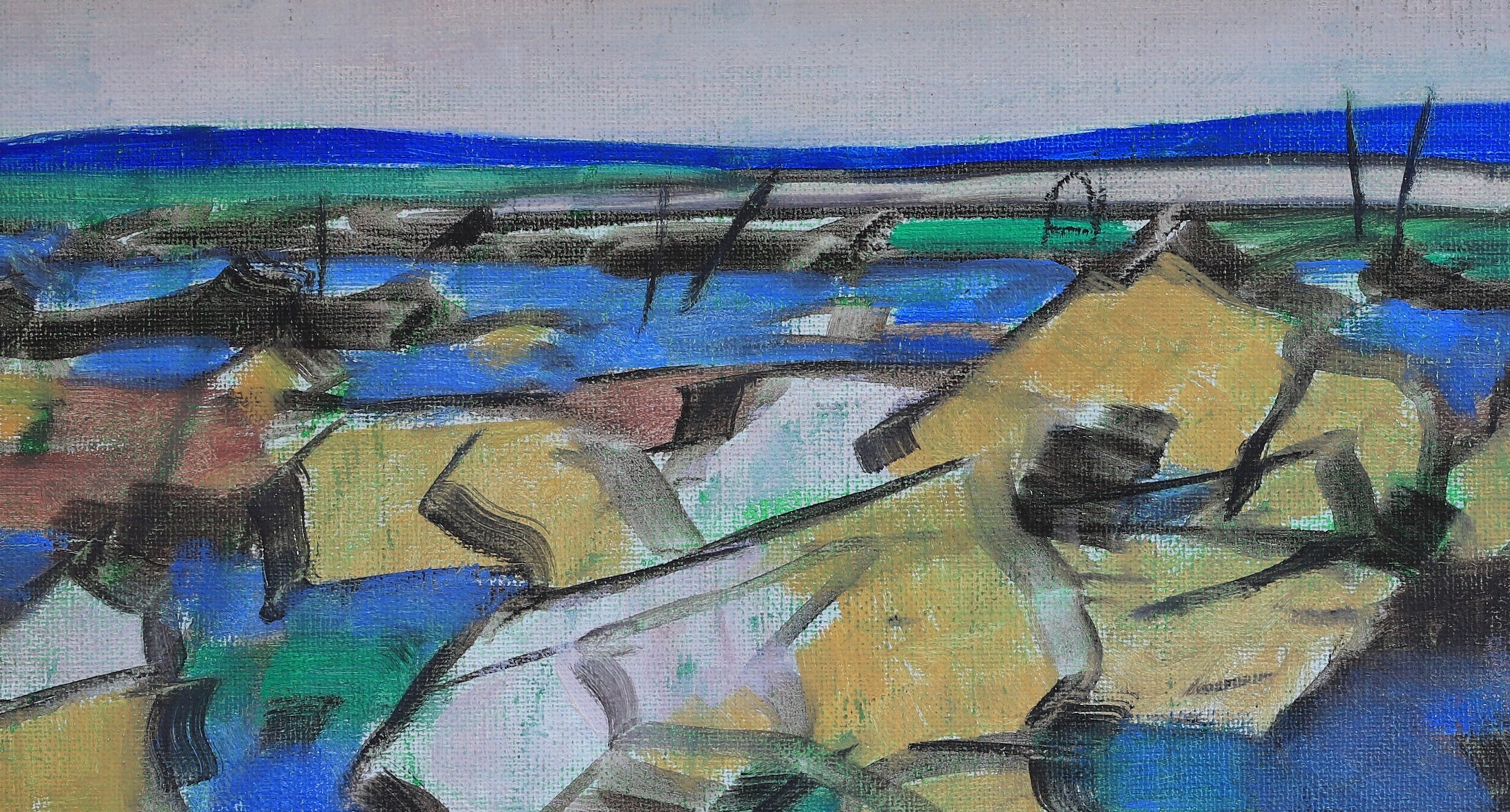 Vintage Mid Century Landscape Oil Painting By Ingvar Wiede Sweden
