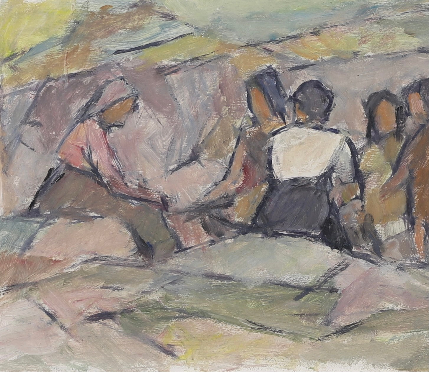 Mid Century Coastal Oil Painting By S Olsson Sweden