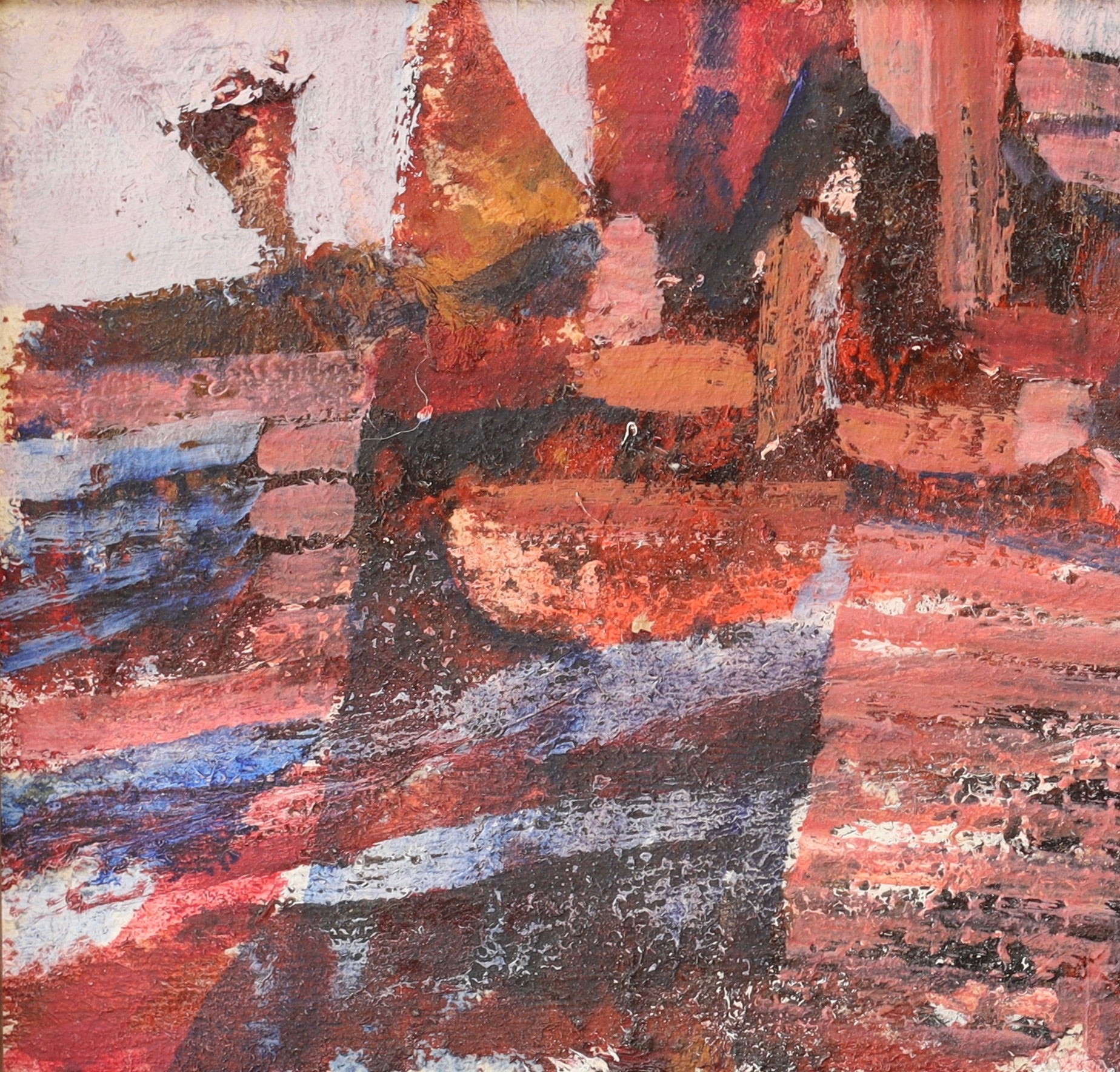 Mid Century Abstract Oil Painting by Hans Fritzdorf Sweden