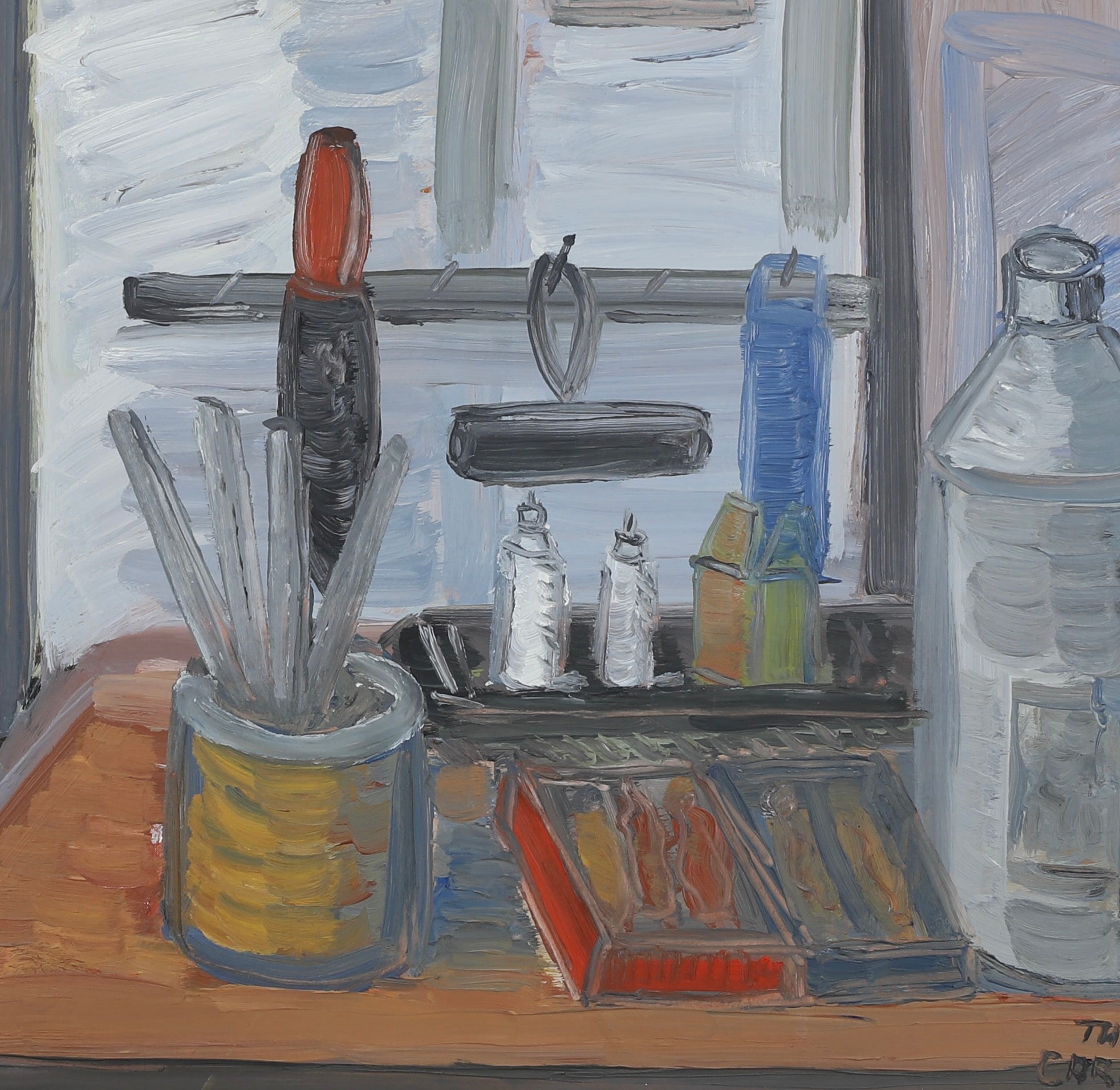 Vintage Still Life Oil Painting From Sweden By T Carlson