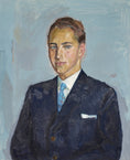 Load image into Gallery viewer, Mid Century Original Portrait Oil Painting From Sweden