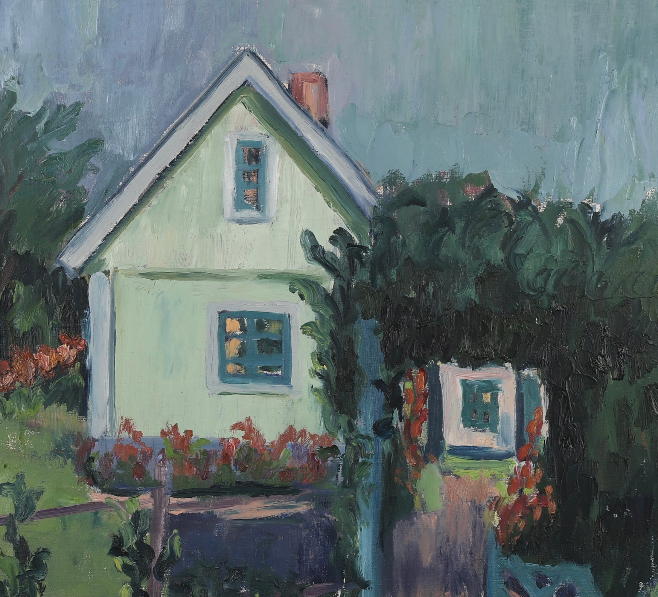 Vintage Mid Century Oil Painting by B Trulsson from Sweden