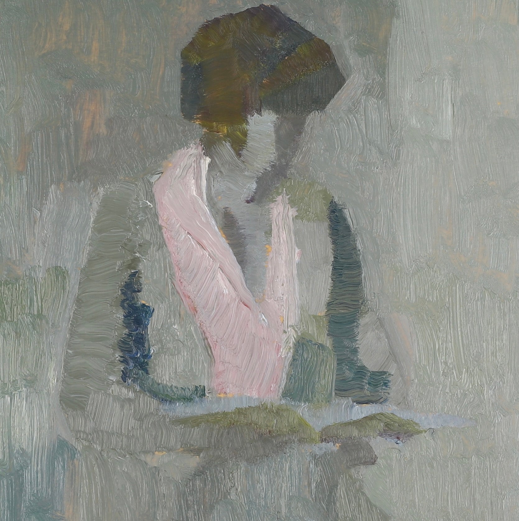 Mid Century Original Figure Oil Painting By G Persson Sweden 1960