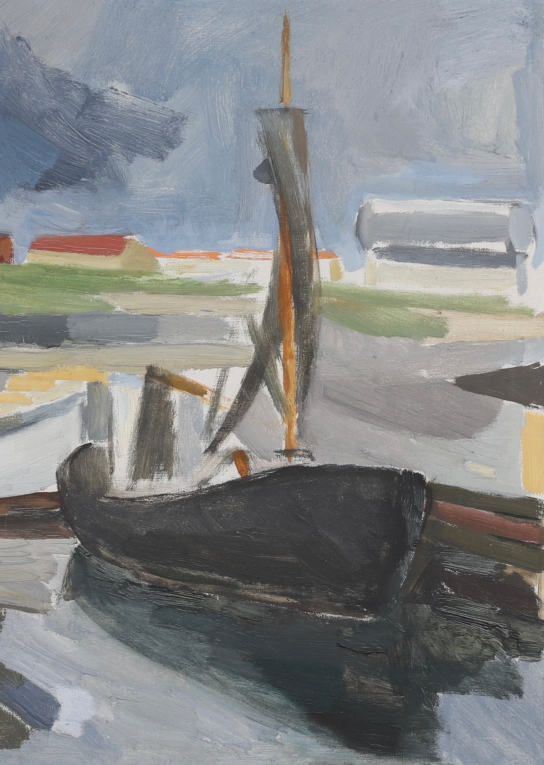 Mid Century Oil Painting from Sweden By H Almqvist