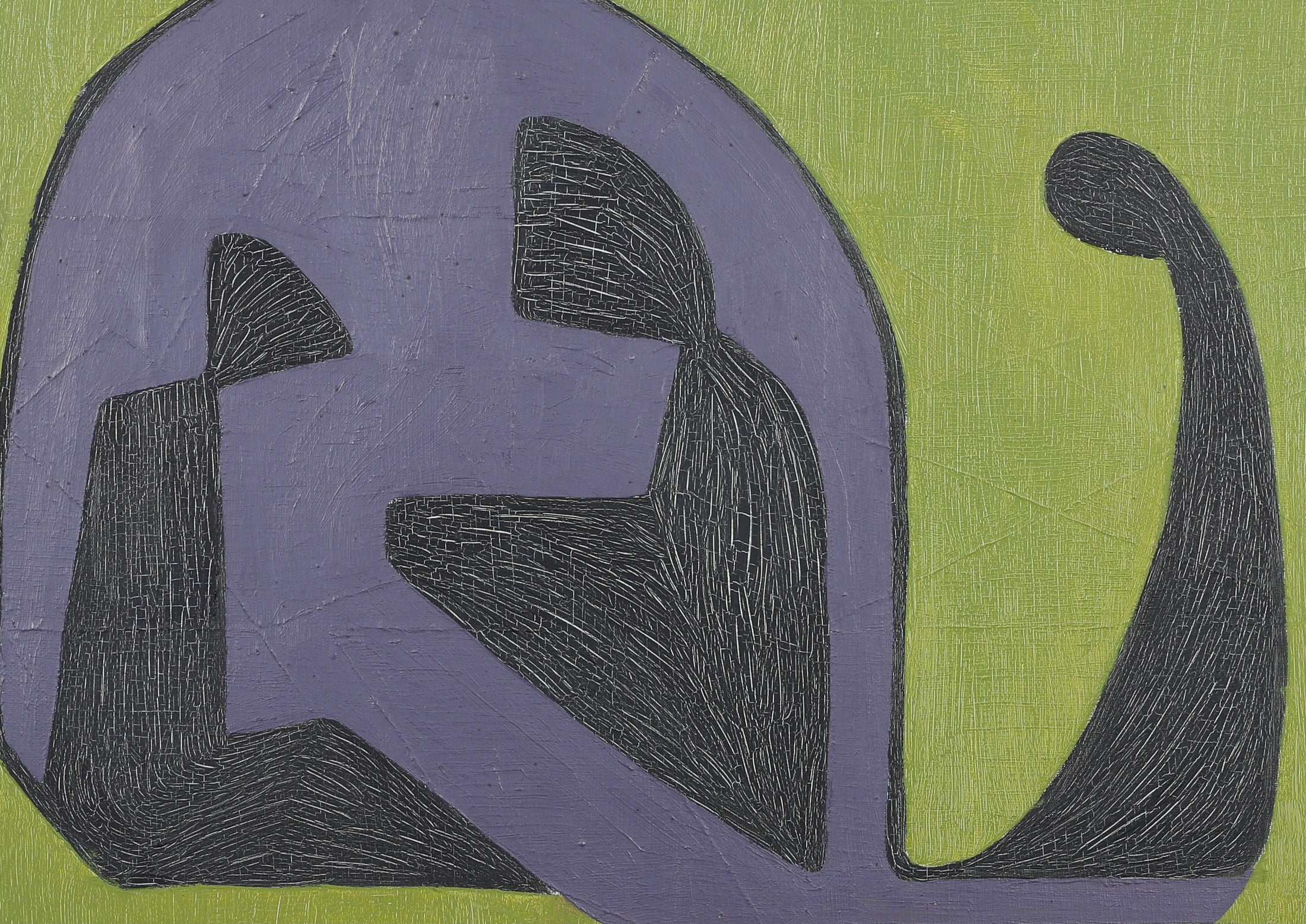 Mid Century Figurative Abstract Oil Painting From Sweden