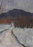 Load image into Gallery viewer, Mid Century Winterscape Oil Painting by E Selander