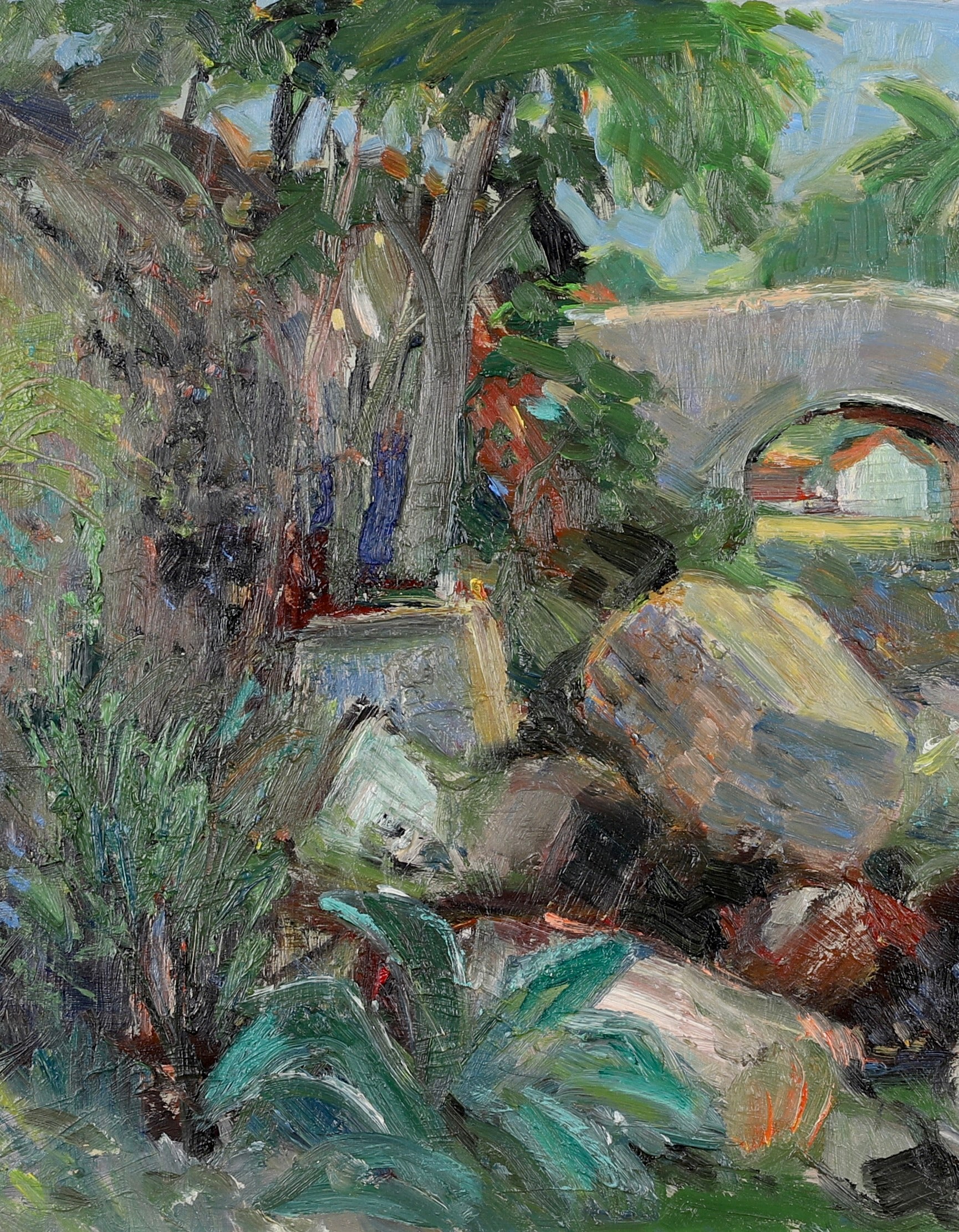 Mid Century Original Landscape Oil Painting From Sweden By Eskil Skans