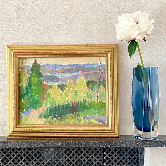 Colorful Vintage Original Landscape Oil Painting From Sweden