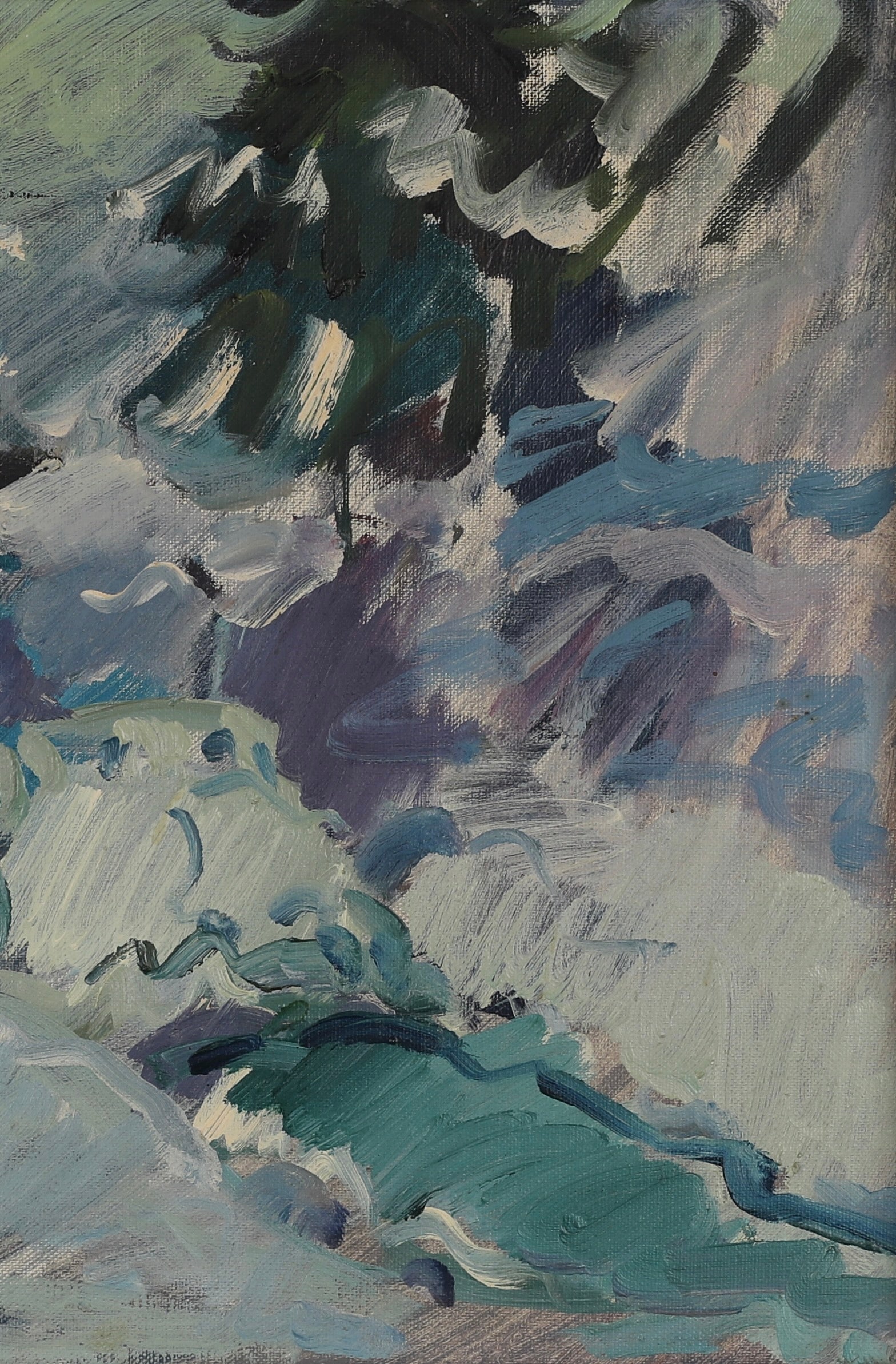 Mid Century Oil Painting Vintage Art Room by G Stawåsen Sweden