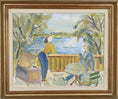 Load image into Gallery viewer, Vintage Art Room Mid Century Oil Painting  From Sweden