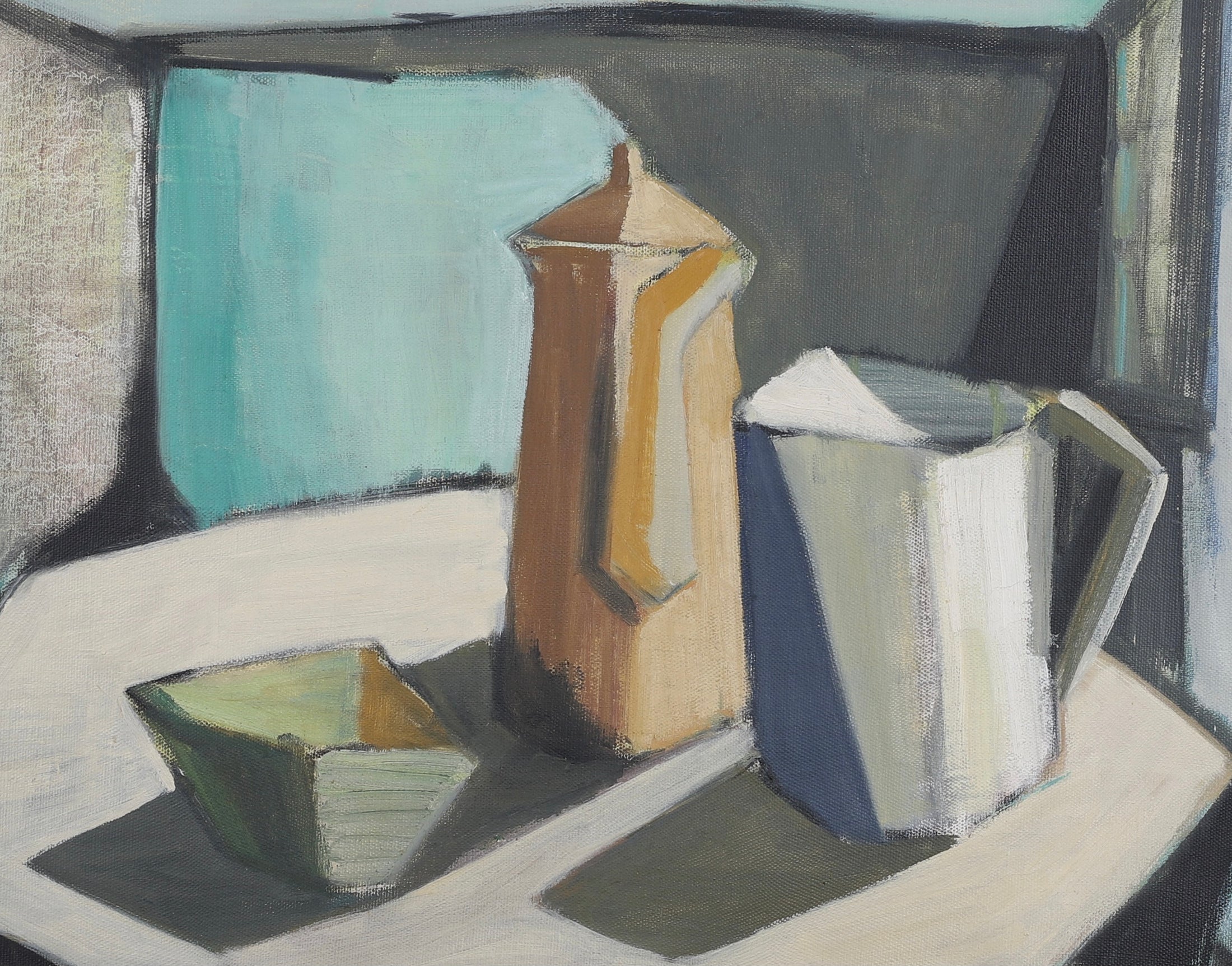 Mid Century Original Still Life Oil Painting By E Larsson From Sweden