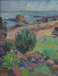 Load image into Gallery viewer, Vintage Mid Century Seascape Oil Painting By C Deelsbo Sweden