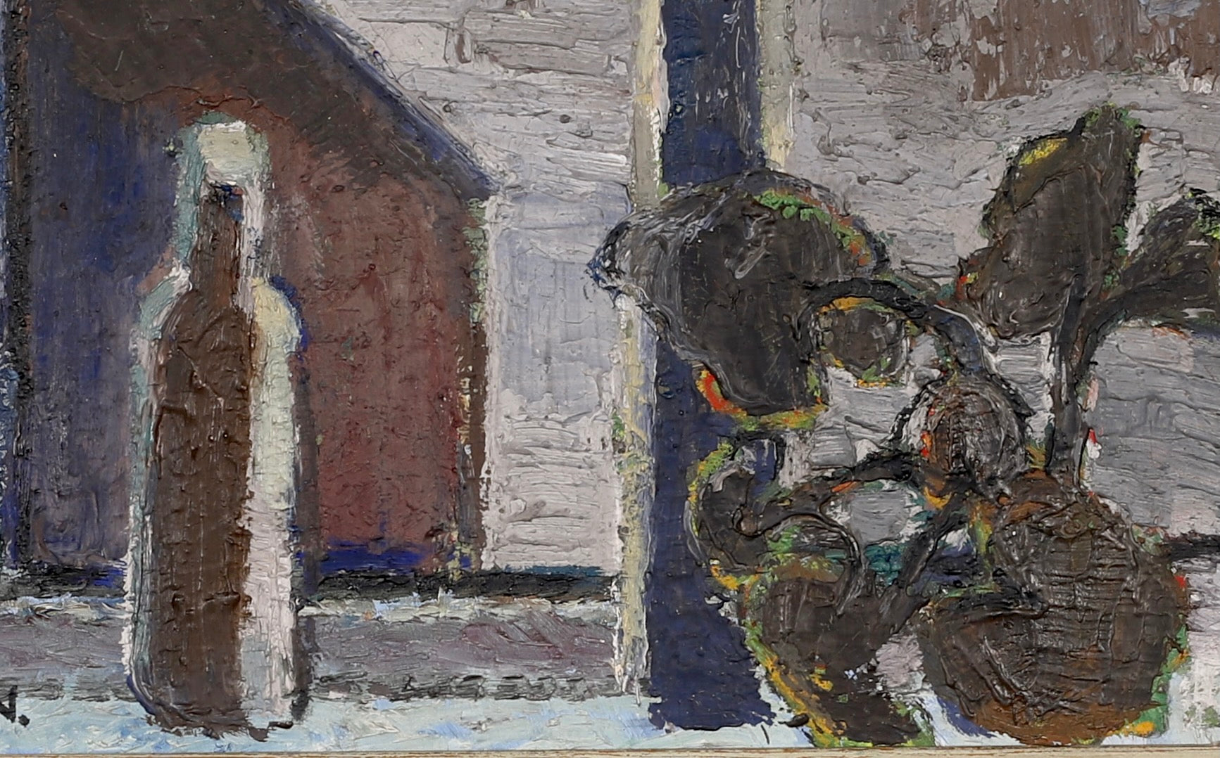 Mid Century Interior Oil Painting From Sweden Signed FN