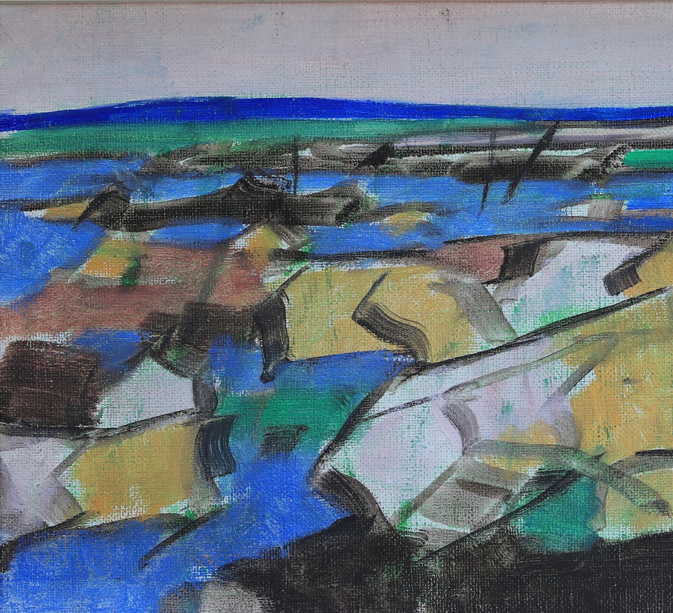 Vintage Mid Century Landscape Oil Painting By Ingvar Wiede Sweden