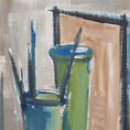 Load image into Gallery viewer, Mid century Still Life Oil Painting of Artist Brushes From Sweden