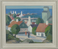 Load image into Gallery viewer, Vintage Mid Century Harbor Oil Painting from Sweden