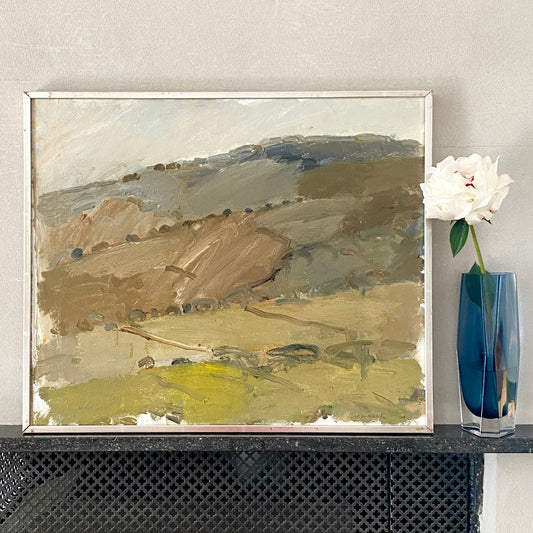 Mid Century Landscape Oil Painting From Sweden by S Markhed