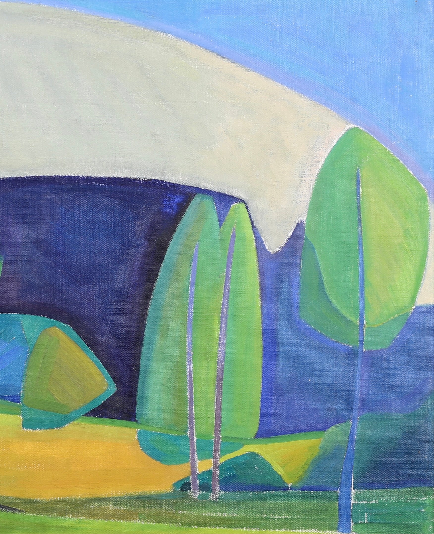 Mid Century Vintage Landscape Oil Painting From Sweden By Alexander