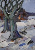 Load image into Gallery viewer, Mid Century Original Winterscape Oil Painting From Sweden